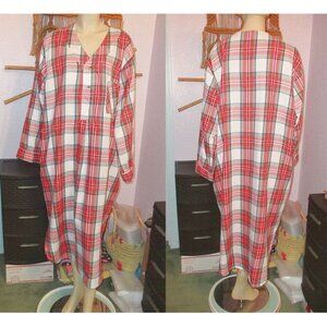 Andrew Scott Flannel Sleep Shirt Men's Size L Pajamas Nightgown Tartan Cabincore